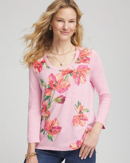 Floral 3/4 Sleeve Tee - Chico's