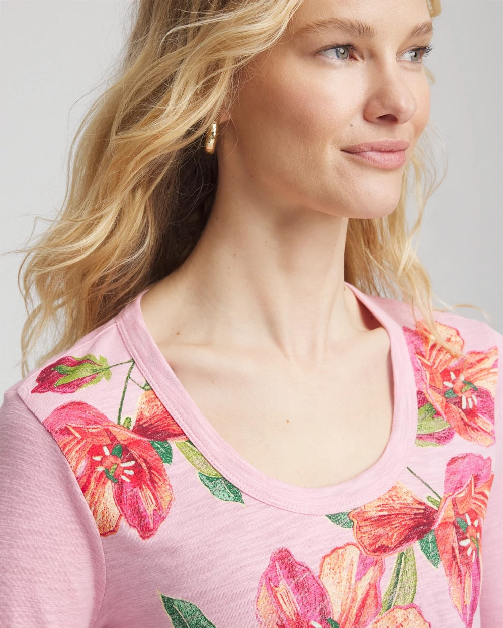 Floral 3/4 Sleeve Tee - Chico's