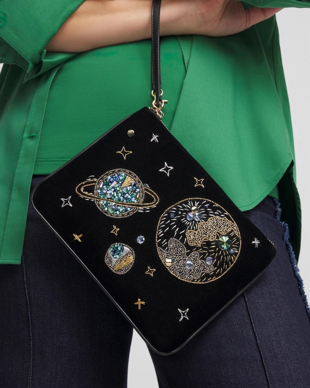Planets & Stars Velvet Pouch Wristlet - Chico's