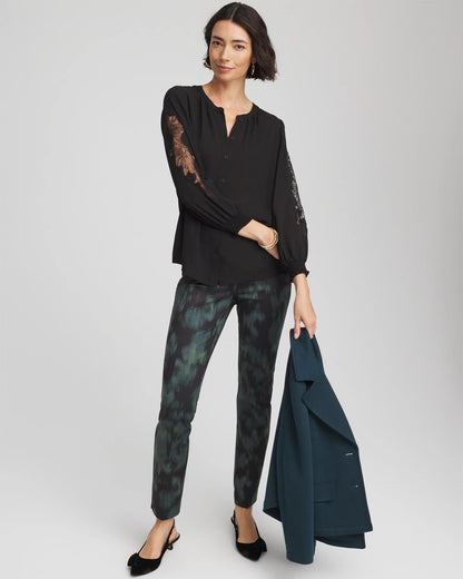 Crepe Banded Collar Blouse - Chico's