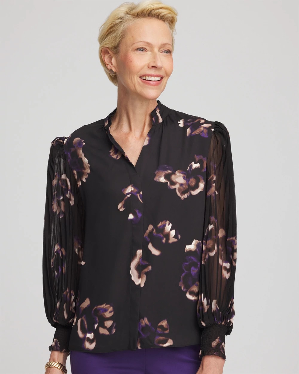 Fjord Flora Opaque Crepe Blouse - Chico's