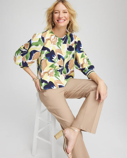 Mod Blooms Matte Satin Pullover - Chico's