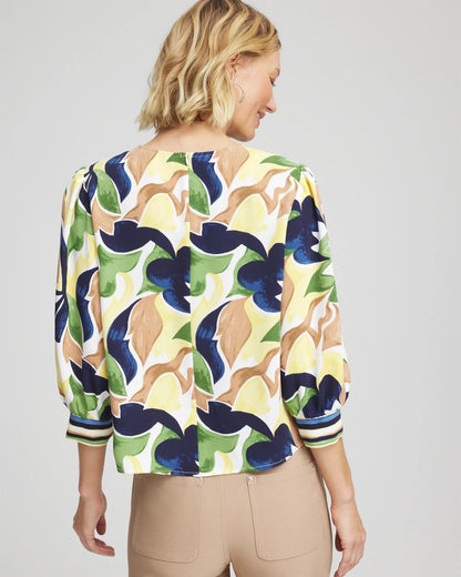 Mod Blooms Matte Satin Pullover - Chico's