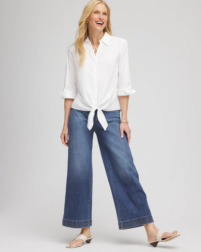 Poplin Tie-Front Top - Chico's