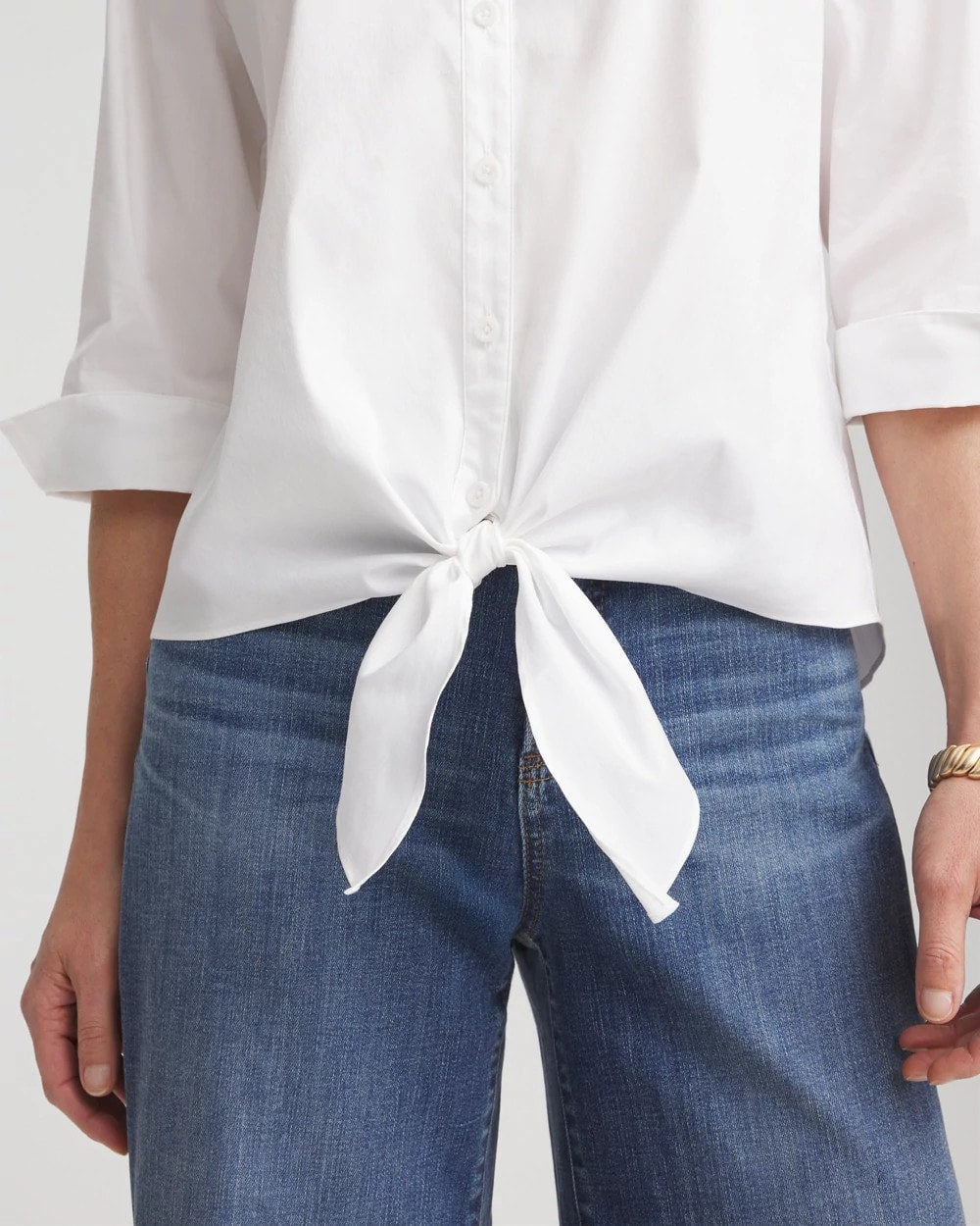 Poplin Tie-Front Top - Chico's
