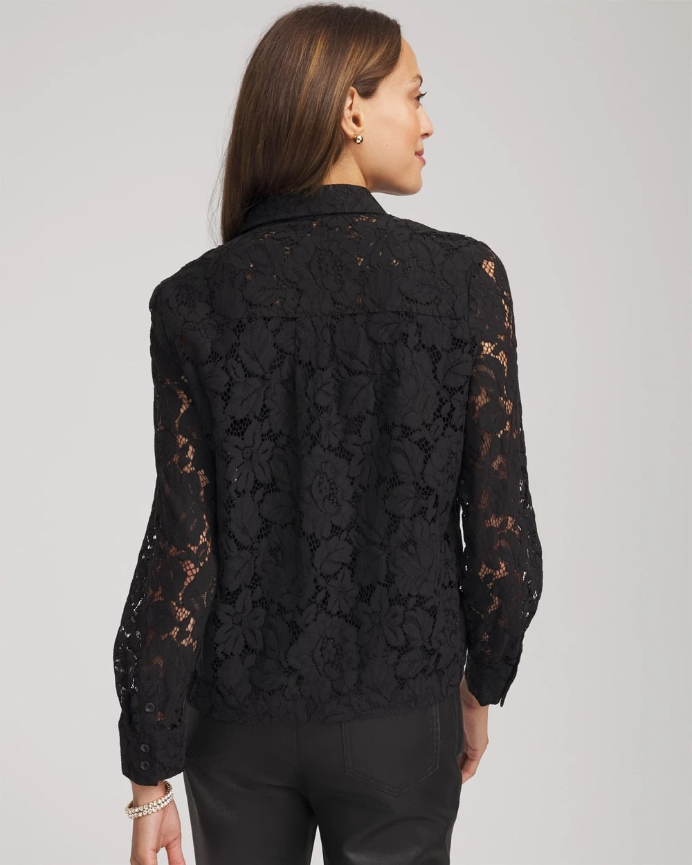 Classic-Fit Collared Lace Shirt - Chico's