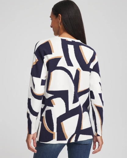 Geo Intarsia V-Neck Tunic - Chico's