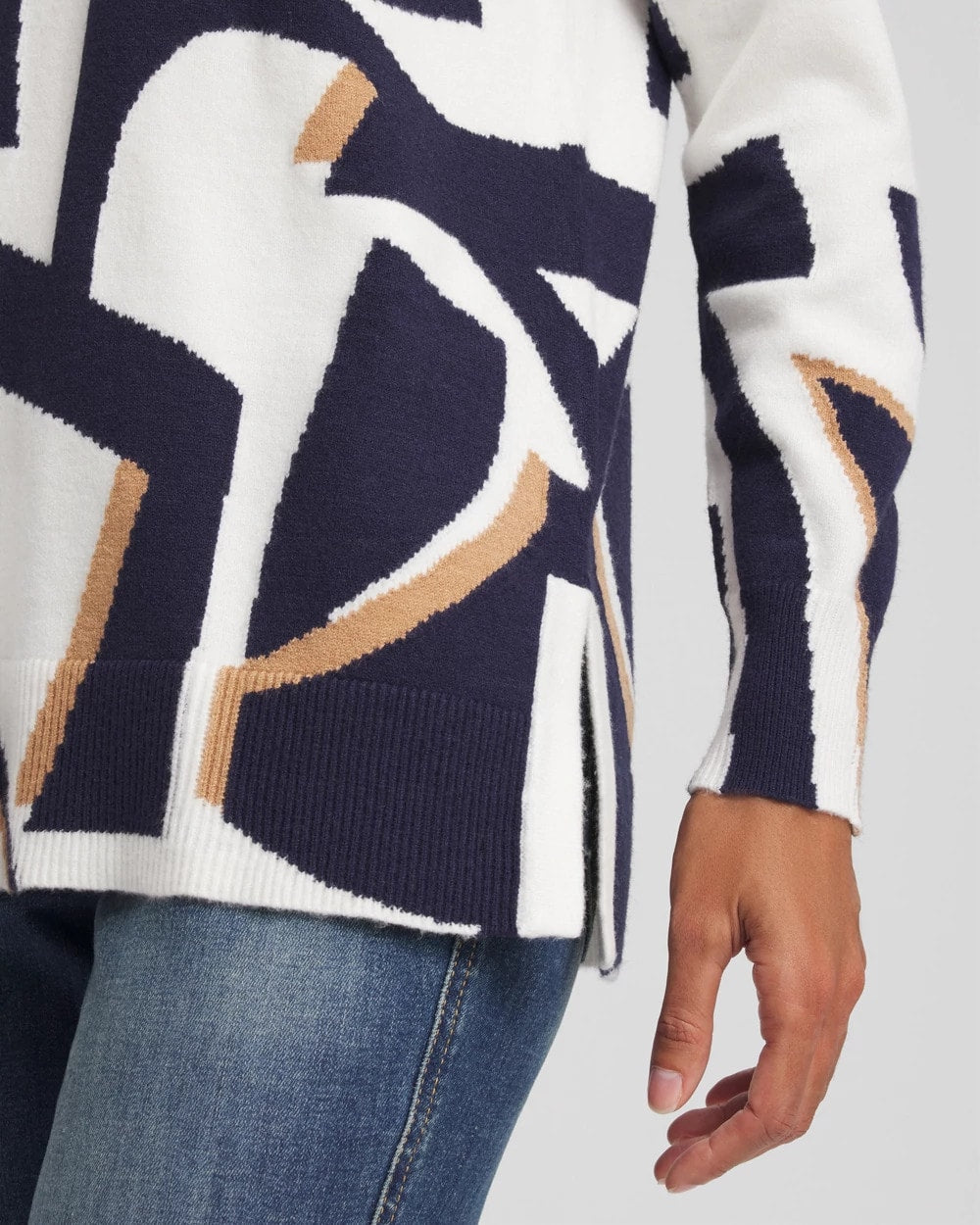 Geo Intarsia V-Neck Tunic - Chico's