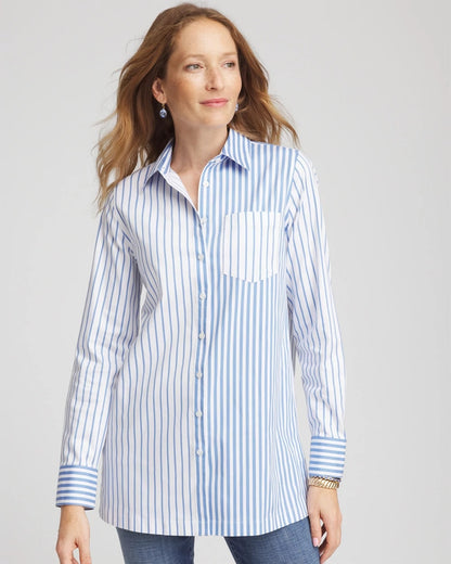 No Iron™ Stripe Mix Tunic - Chico's