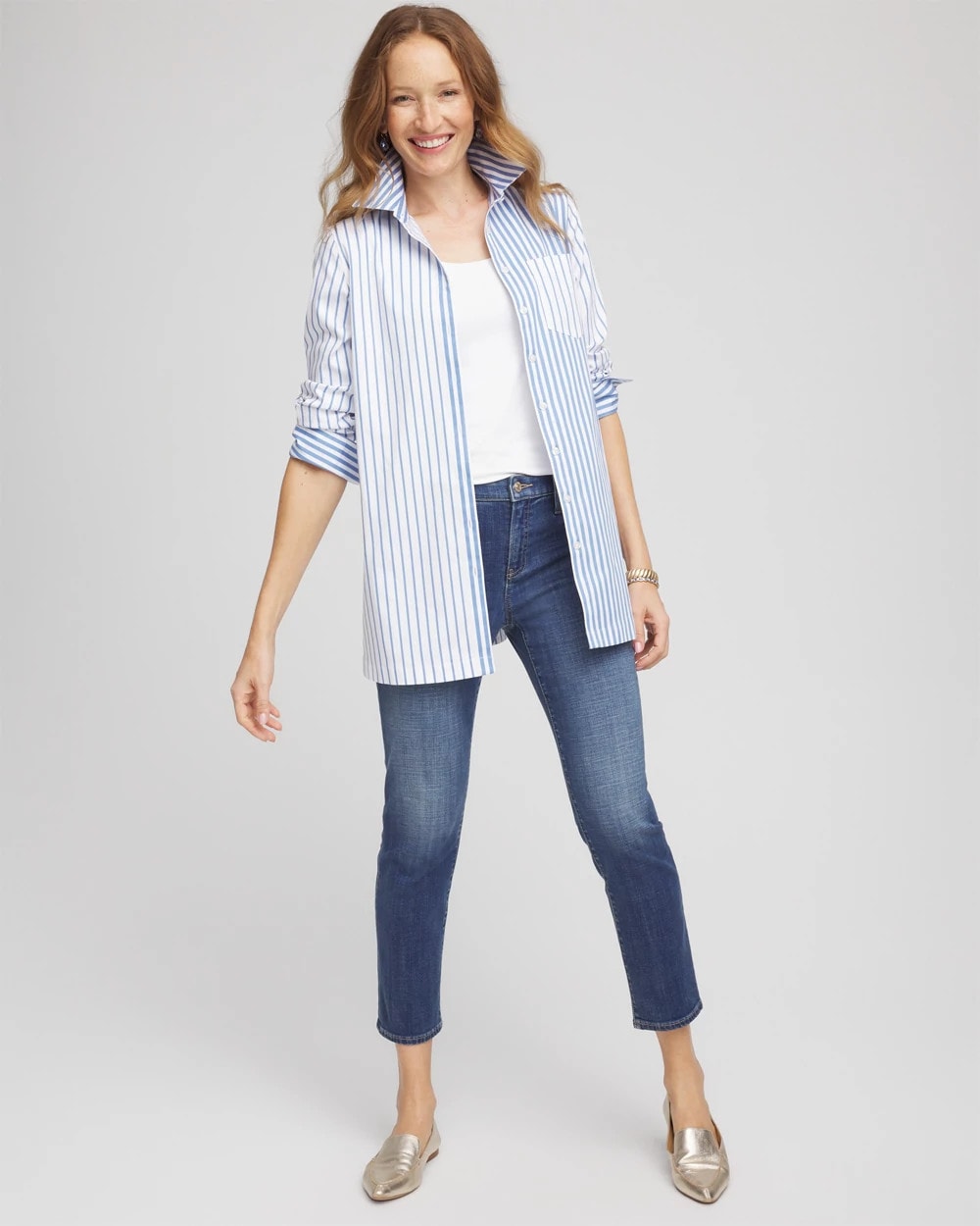 No Iron™ Stripe Mix Tunic - Chico's