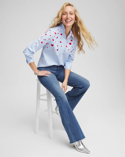 V-Day Striped Poplin Shirt - Chico's