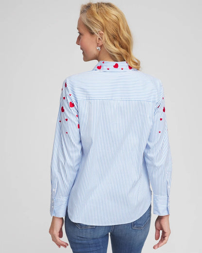 V-Day Striped Poplin Shirt - Chico's