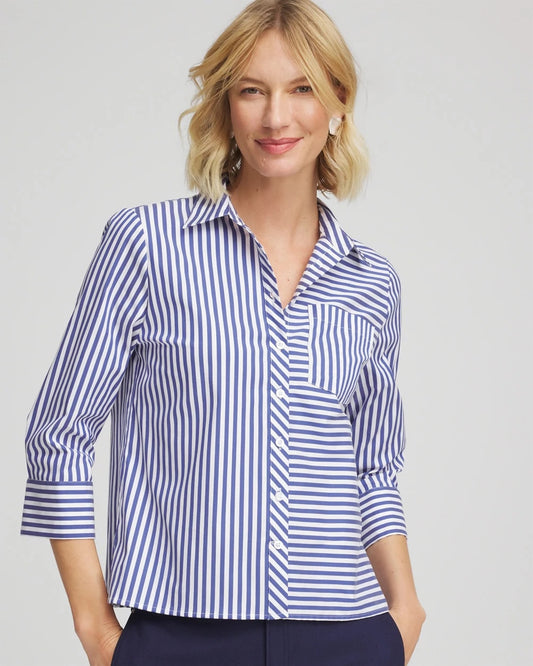 Stripe Mixing Poplin Shirt - Chico's