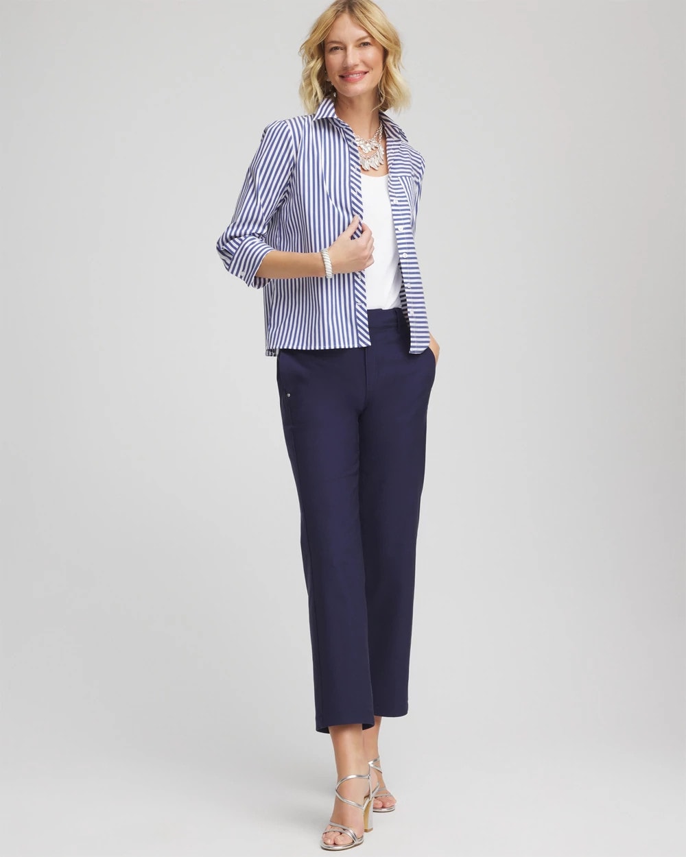 Stripe Mixing Poplin Shirt - Chico's