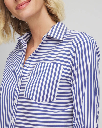Stripe Mixing Poplin Shirt - Chico's