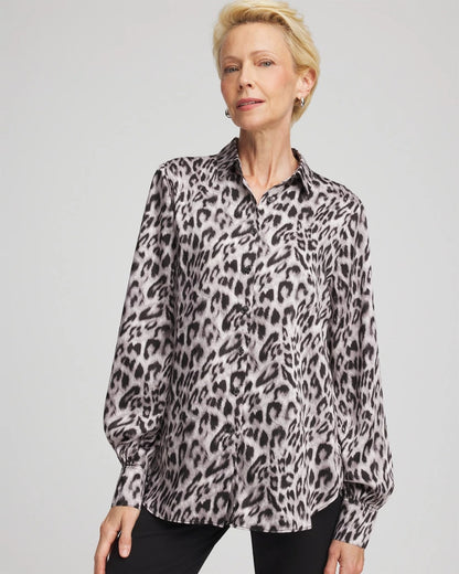 Faux Silk Snowy Animal Shirt - Chico's