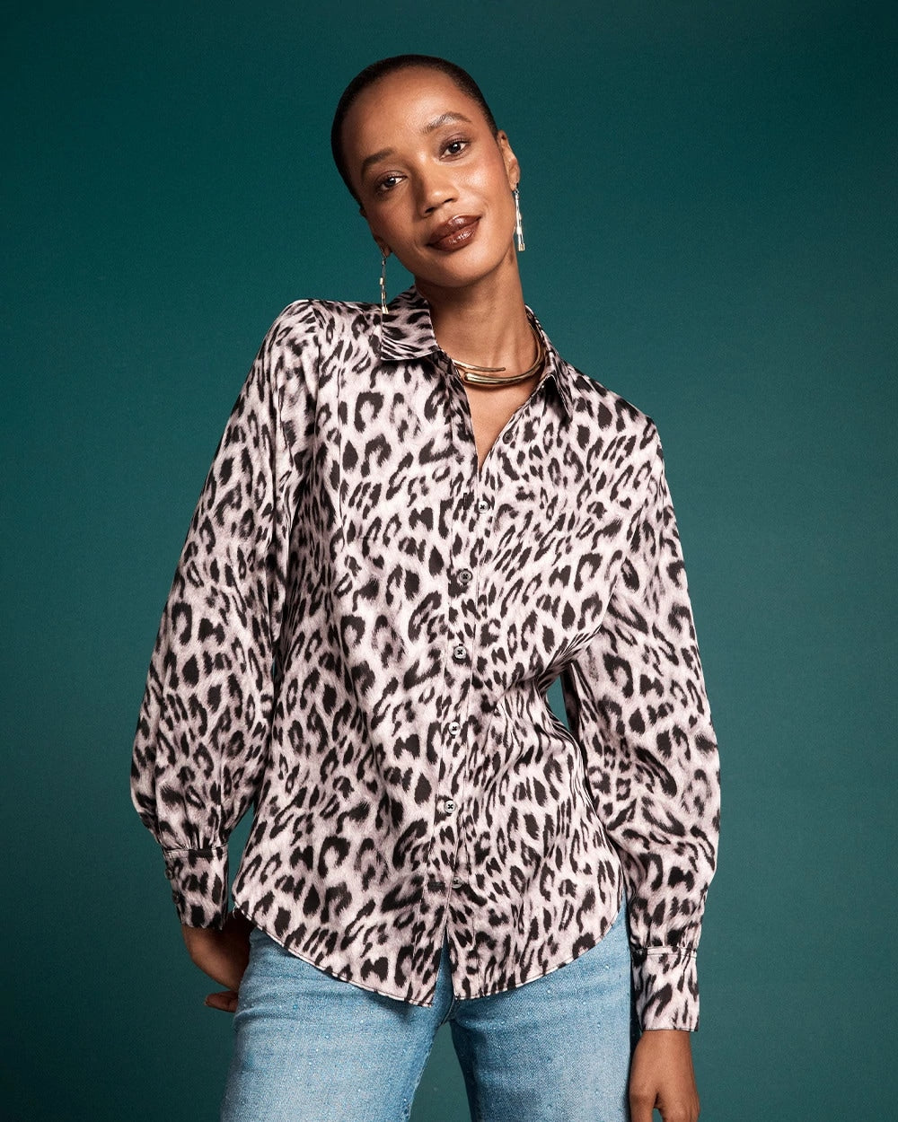 Faux Silk Snowy Animal Shirt - Chico's