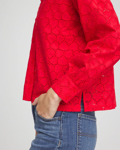 Heart Eyelet Button Down Shirt - Chico's
