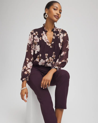 Frosty Floral Ruffleneck Blouse - Chico's