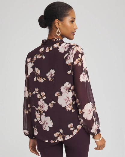 Frosty Floral Ruffleneck Blouse - Chico's