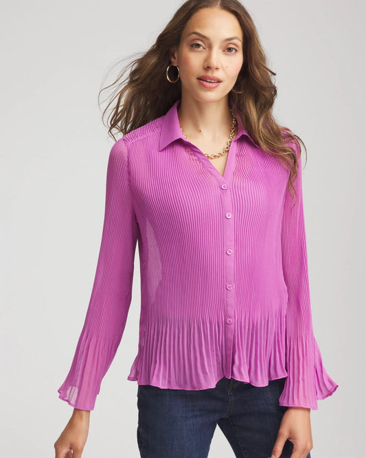 Pleated Georgette Blouse - Chico's