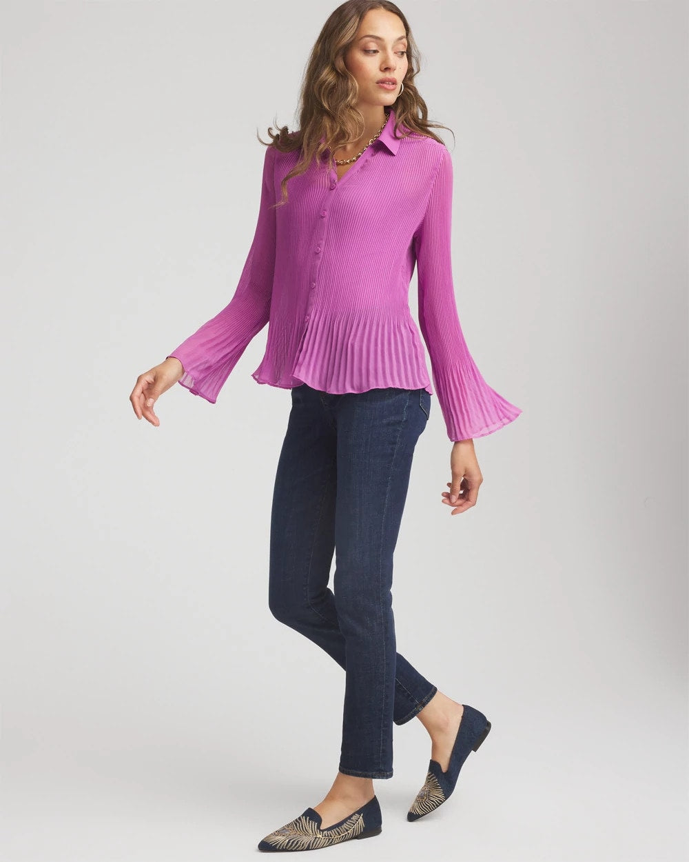 Pleated Georgette Blouse - Chico's