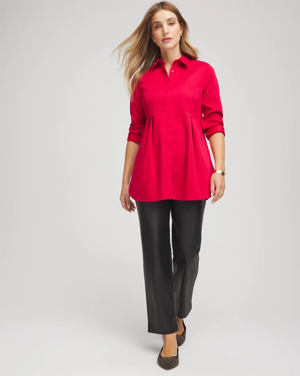 No Iron™ Peplum Pleated Shirt - Chico's