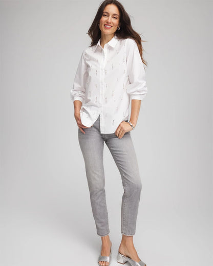 Jeweled Poplin Shirt - Chico's