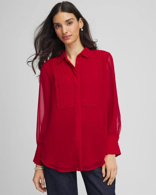Pintuck Georgette Tunic - Chico's