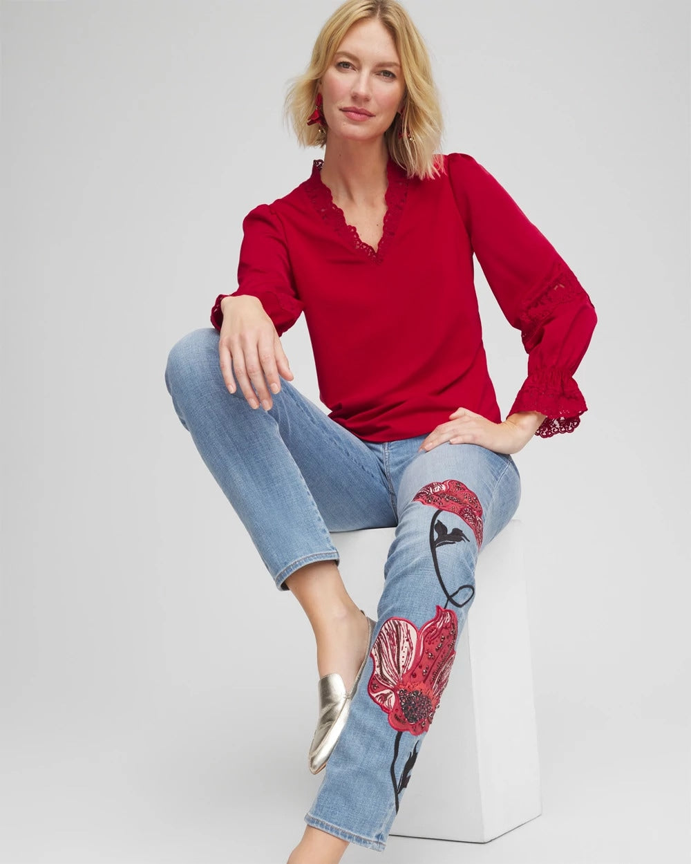 Lace V-Neck Top - Chico's