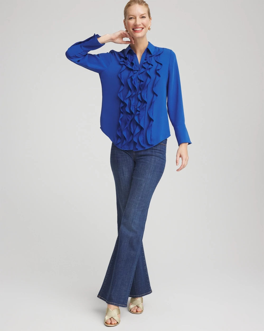 Ruffle-Trim Chiffon Blouse - Chico's