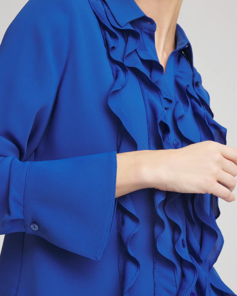 Ruffle-Trim Chiffon Blouse - Chico's