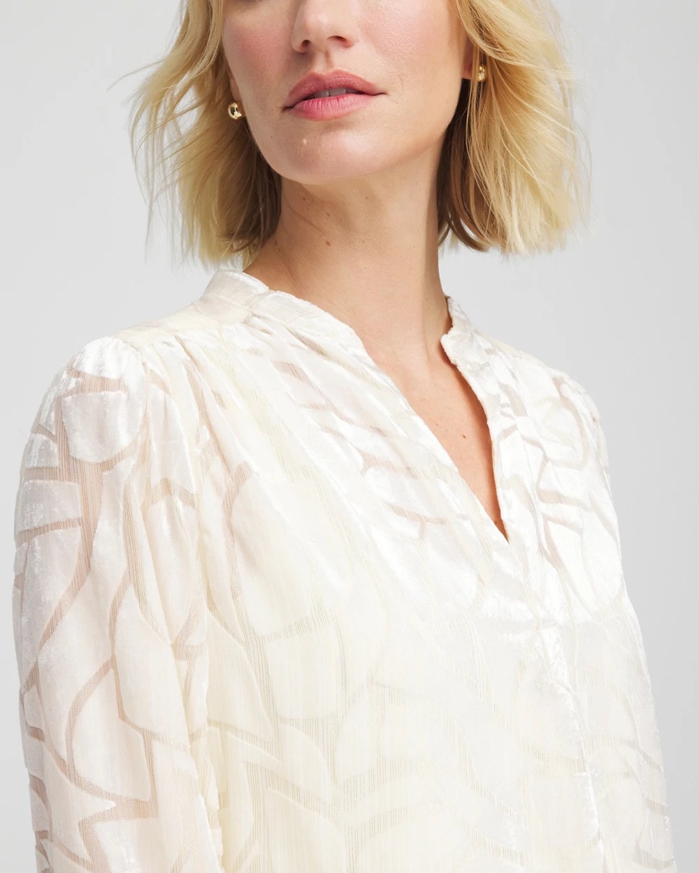 Cream Burnout Pullover Blouse - Chico's