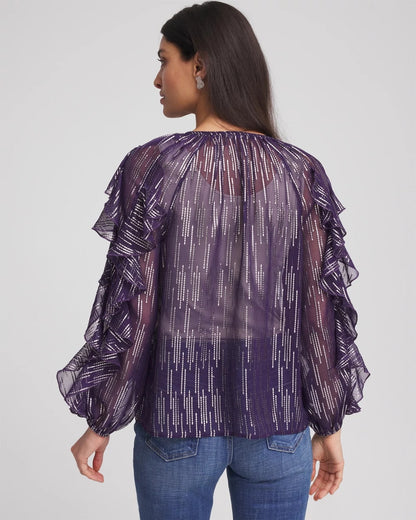 Georgette Ruffle Sleeve Blouse - Chico's