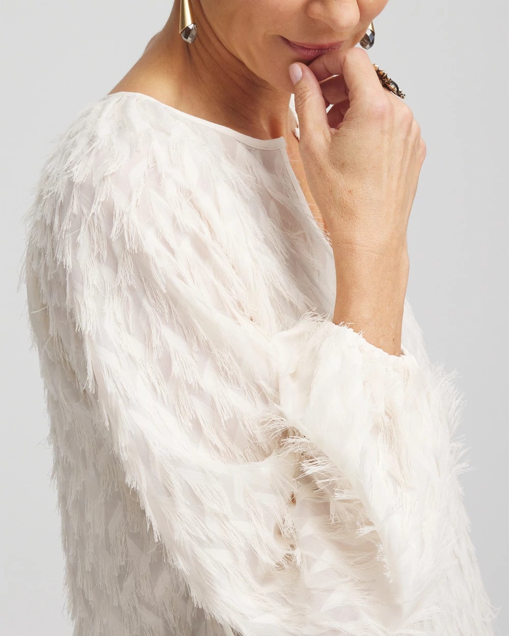 Feathered Pullover Peasant Blouse - Chico's