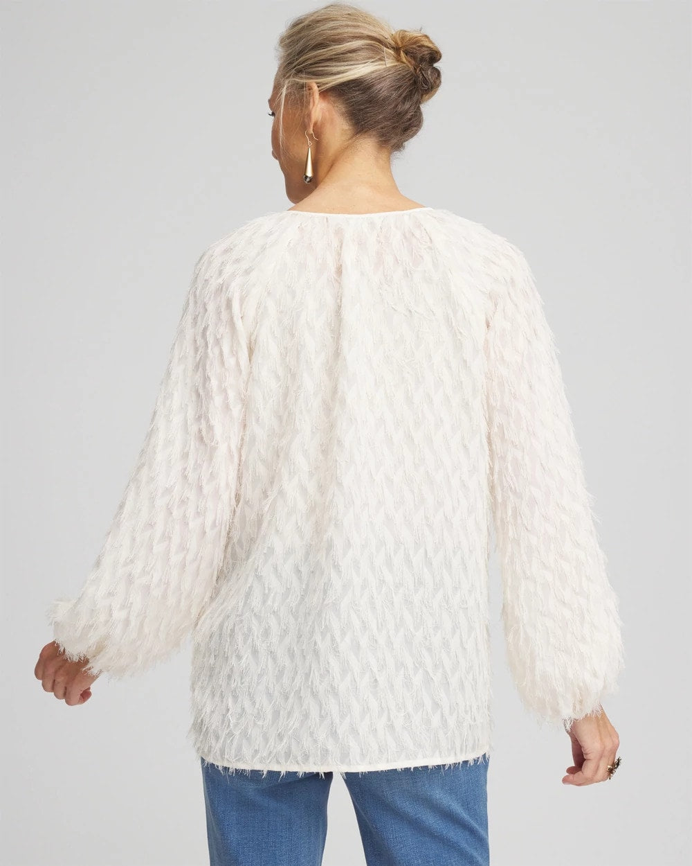 Feathered Pullover Peasant Blouse - Chico's