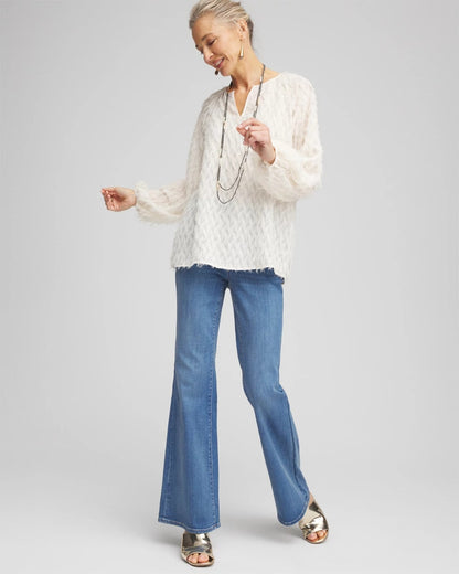 Feathered Pullover Peasant Blouse - Chico's