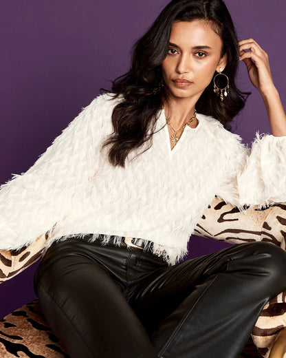Feathered Pullover Peasant Blouse - Chico's