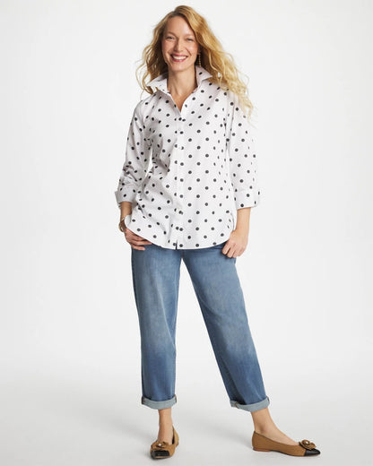 No Iron™ Stretch Perfect Dots Shirt - Chico's