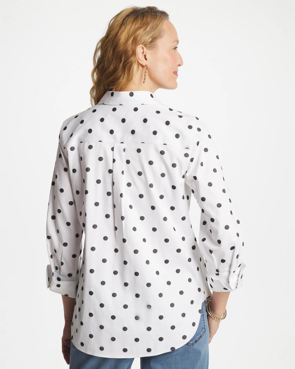 No Iron™ Stretch Perfect Dots Shirt - Chico's