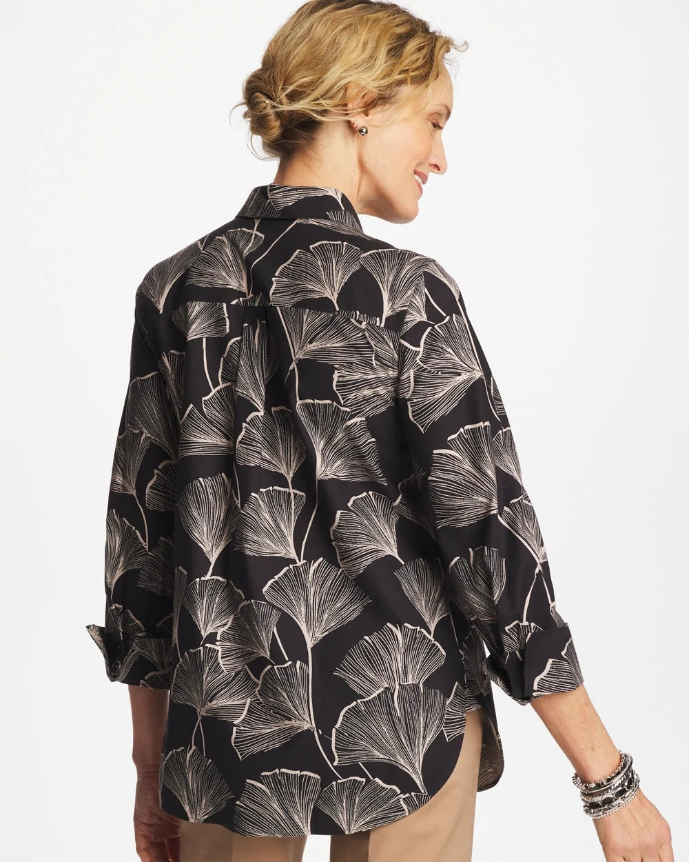 No Iron™ Stretch Ginkgo Glory Shirt - Chico's