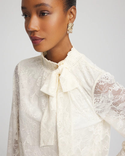 Tie-Neck Banded-Bottom Top - Chico's