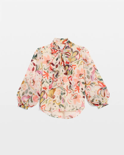 Floral Jacquard Tie-Front Blouse - Chico's