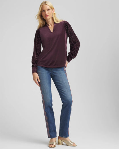 Art Deco Velvet Burnout Top - Chico's