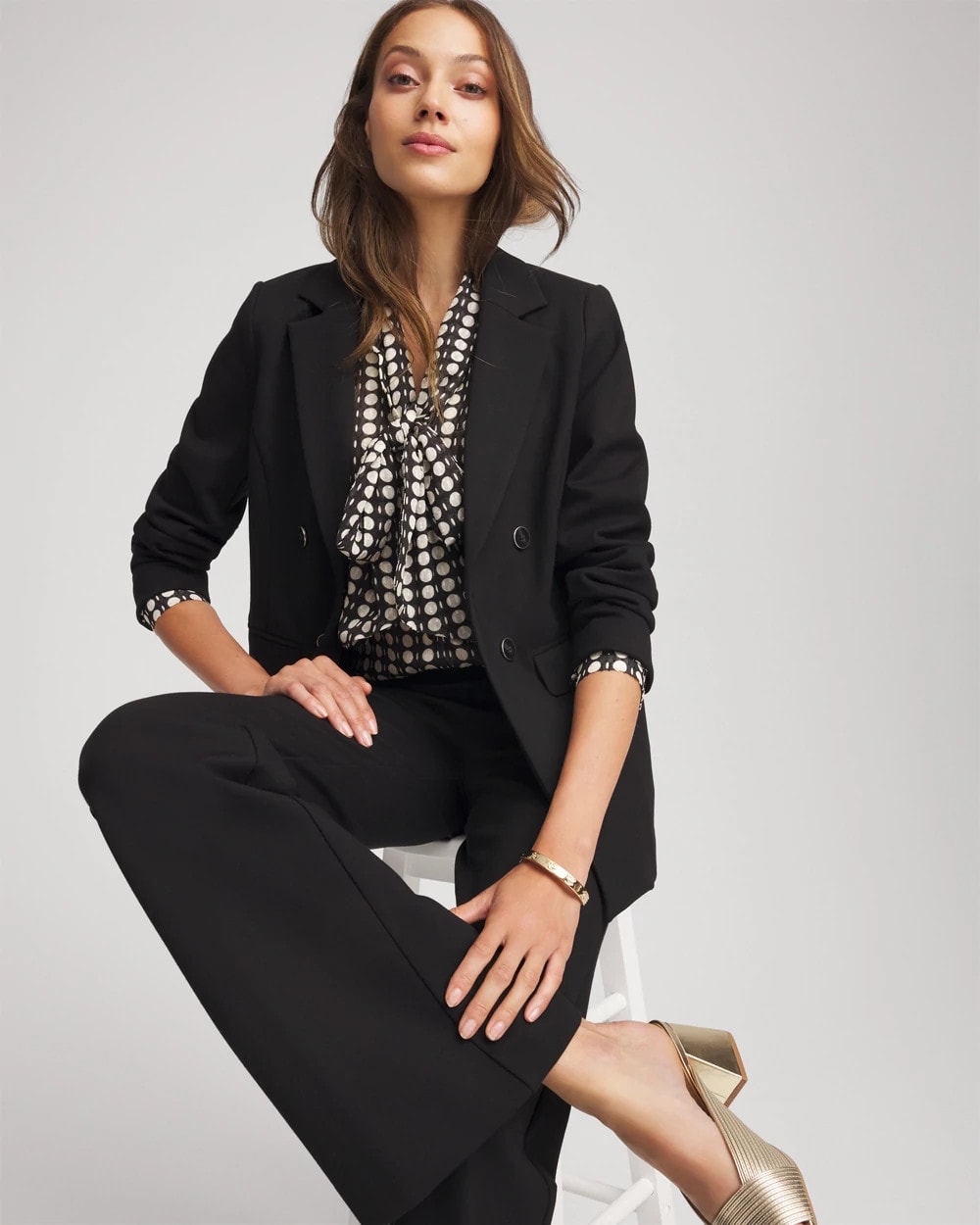 Clip-Dot Tie-Front Blouse - Chico's