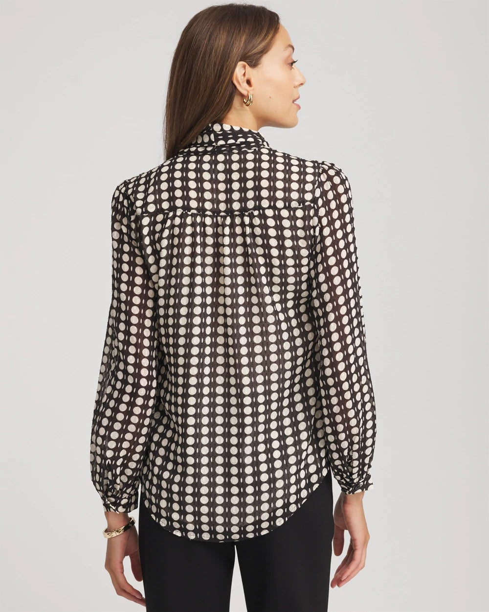 Clip-Dot Tie-Front Blouse - Chico's