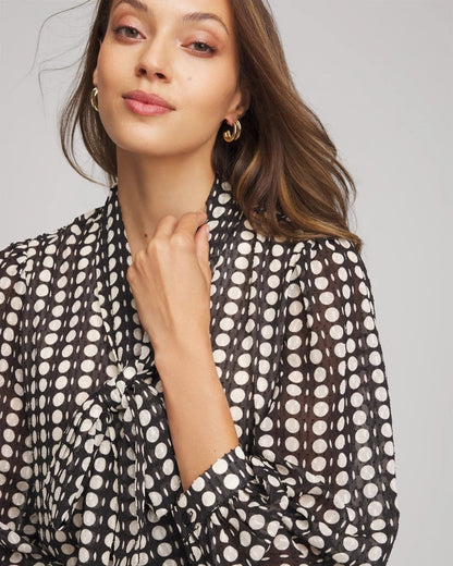 Clip-Dot Tie-Front Blouse - Chico's