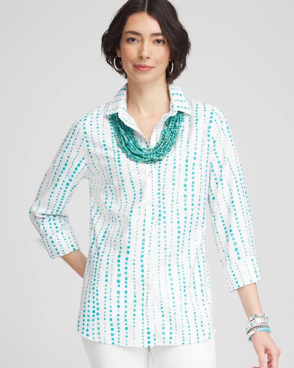 No Iron™ Sateen Bubble Print Shirt - Chico's