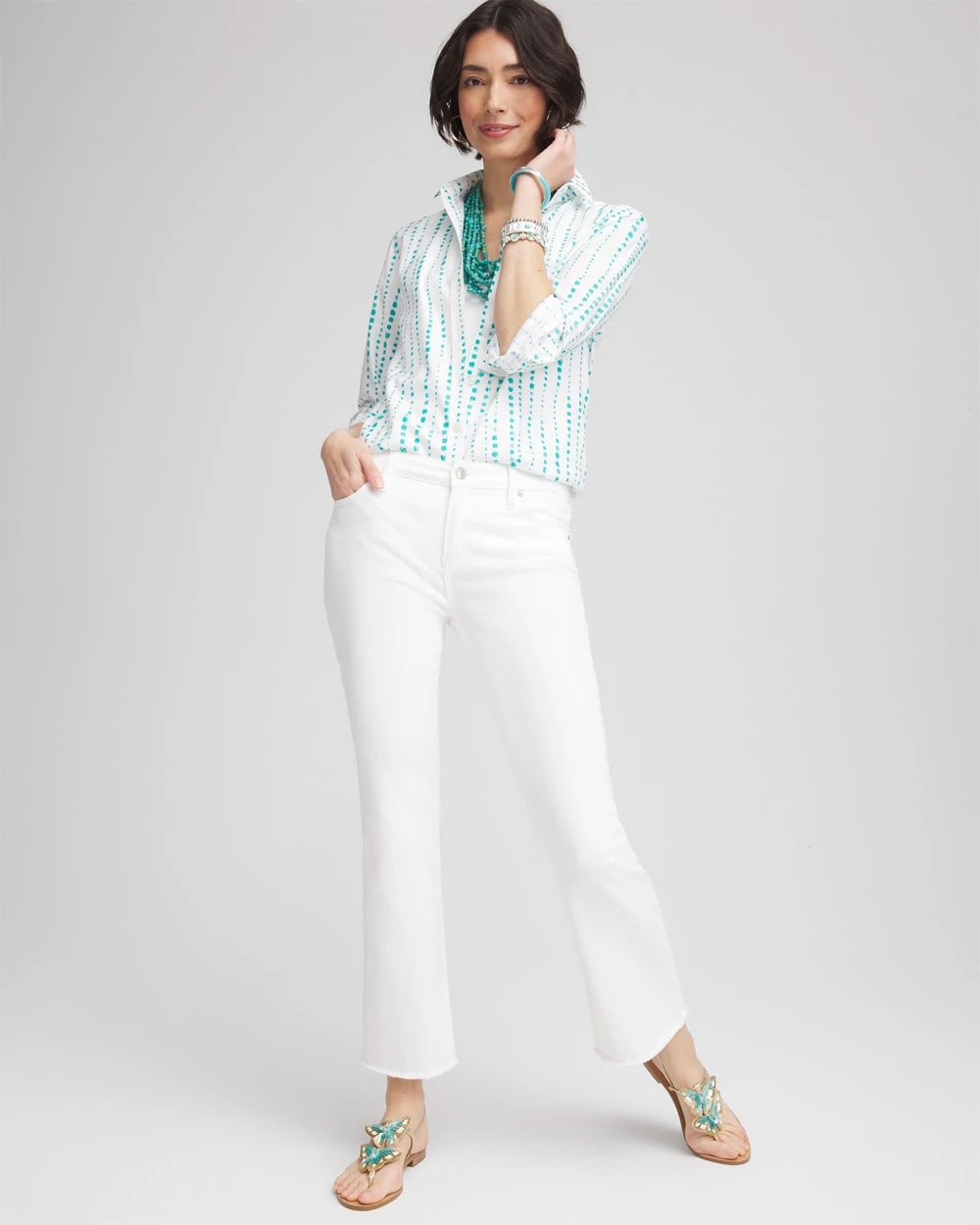 No Iron™ Sateen Bubble Print Shirt - Chico's