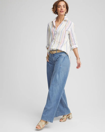 No Iron™ Multi Stripe Linen Shirt - Chico's